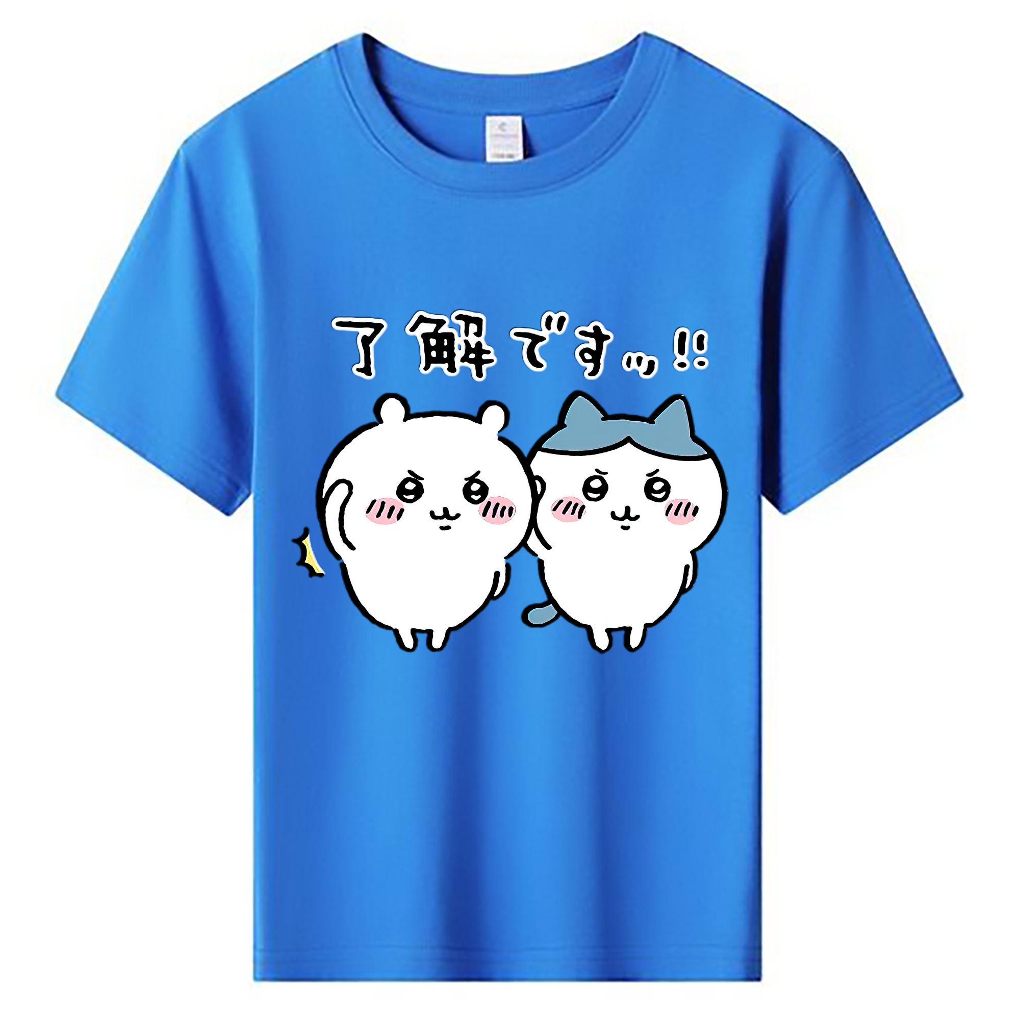（画像用） ちいかわ ハチワレ Chii-kawa hachiware 綿100％キッズTシャツ（フロントプリント）